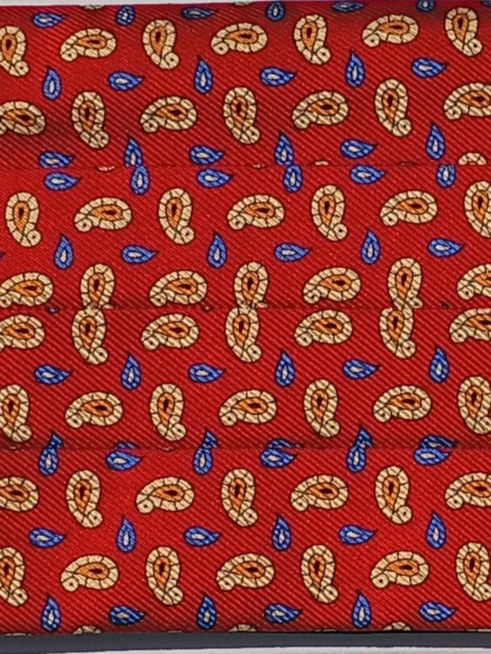 NEW R Hanauer Silk Bow Tie and Cummerbund Set Red Yellow Paisley Made in USA Vtg